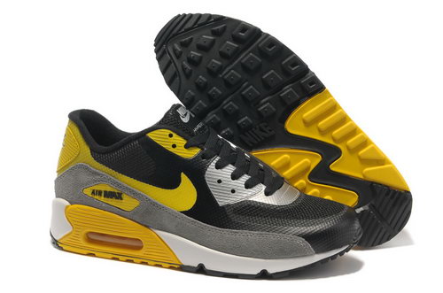Nike Air Max 90 Hyperfuse Men Gray Yellow Running Shoes Cheap